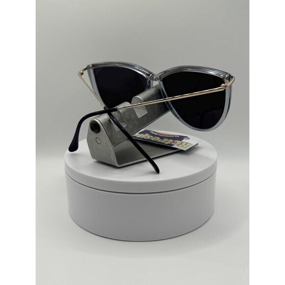 NEW Vintage Oversize Sunglasses | Non RX | Cat Eye Style | Grey Lens | Blue/Gold